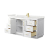 Custom image for White with Brushed Gold Trim / White Quartz / No Mirror