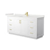 Custom image for White with Brushed Gold Trim / White Quartz / No Mirror