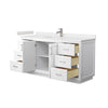 Custom image for White with Brushed Nickel Trim / Carrara Cultured Marble / No Mirror