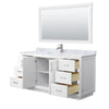 Custom image for White with Brushed Nickel Trim / White Carrara Marble / 58