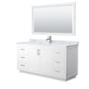 Custom image for White with Brushed Nickel Trim / White Carrara Marble / 58