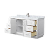 Custom image for White with Brushed Nickel Trim / White Carrara Marble / No Mirror