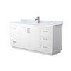 Custom image for White with Brushed Nickel Trim / White Carrara Marble / No Mirror