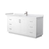 Custom image for White with Brushed Nickel Trim / White Cultured Marble / No Mirror