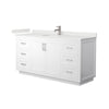 Custom image for White with Brushed Nickel Trim / White Quartz / No Mirror