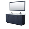 Custom image for Dark Blue with Matte Black Trim / White Carrara Marble / 70