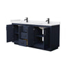 Custom image for Dark Blue with Matte Black Trim / White Cultured Marble / No Mirror