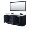Custom image for Dark Blue with Matte Black Trim / White Cultured Marble / 70