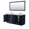 Custom image for Dark Blue with Brushed Gold Trim / Carrara Cultured Marble / 70