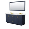 Custom image for Dark Blue with Brushed Gold Trim / Carrara Cultured Marble / 70