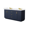 Custom image for Dark Blue with Brushed Gold Trim / White Cultured Marble / No Mirror
