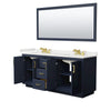Custom image for Dark Blue with Brushed Gold Trim / White Quartz / 70