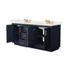 Custom image for Dark Blue with Brushed Gold Trim / White Quartz / No Mirror