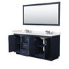 Custom image for Dark Blue with Brushed Nickel Trim / Carrara Cultured Marble / 70