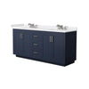 Custom image for Dark Blue with Brushed Nickel Trim / White Cultured Marble / No Mirror