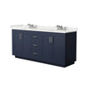 Custom image for Dark Blue with Brushed Nickel Trim / White Quartz / No Mirror