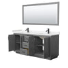 Custom image for Dark Gray with Matte Black Trim / Carrara Cultured Marble / 70