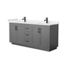 Custom image for Dark Gray with Matte Black Trim / Carrara Cultured Marble / No Mirror