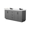 Custom image for Dark Gray with Matte Black Trim / Carrara Cultured Marble / No Mirror