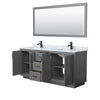 Custom image for Dark Gray with Matte Black Trim / White Carrara Marble / 70