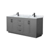 Custom image for Dark Gray with Matte Black Trim / White Carrara Marble / No Mirror