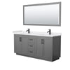 Custom image for Dark Gray with Matte Black Trim / White Cultured Marble / 70