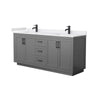 Custom image for Dark Gray with Matte Black Trim / White Cultured Marble / No Mirror