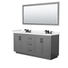 Custom image for Dark Gray with Matte Black Trim / White Cultured Marble / 70