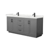 Custom image for Dark Gray with Matte Black Trim / White Quartz / No Mirror
