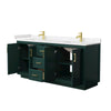 Custom image for Green with Brushed Gold Trim / Carrara Cultured Marble / No Mirror
