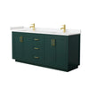 Custom image for Green with Brushed Gold Trim / Carrara Cultured Marble / No Mirror