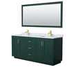 Custom image for Green with Brushed Gold Trim / White Carrara Marble / 70