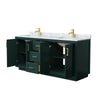 Custom image for Green with Brushed Gold Trim / White Carrara Marble / No Mirror