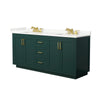 Custom image for Green with Brushed Gold Trim / Giotto Quartz / No Mirror