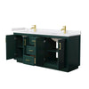 Custom image for Green with Brushed Gold Trim / White Cultured Marble / No Mirror