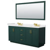 Custom image for Green with Brushed Gold Trim / White Cultured Marble / 70