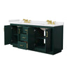 Custom image for Green with Brushed Gold Trim / White Cultured Marble / No Mirror