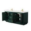 Custom image for Green with Brushed Gold Trim / White Quartz / No Mirror