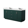Custom image for Green with Brushed Nickel Trim / Carrara Cultured Marble / No Mirror