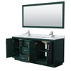 Custom image for Green with Brushed Nickel Trim / White Carrara Marble / 70