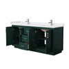 Custom image for Green with Brushed Nickel Trim / White Cultured Marble / No Mirror