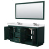 Custom image for Green with Brushed Nickel Trim / White Cultured Marble / 70