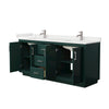 Custom image for Green with Brushed Nickel Trim / White Quartz / No Mirror