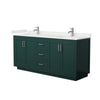 Custom image for Green with Brushed Nickel Trim / White Quartz / No Mirror