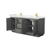 Custom image for Dark Gray with Brushed Gold Trim / Carrara Cultured Marble / No Mirror