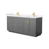Custom image for Dark Gray with Brushed Gold Trim / Carrara Cultured Marble / No Mirror