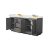 Custom image for Dark Gray with Brushed Gold Trim / Carrara Cultured Marble / No Mirror