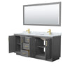 Custom image for Dark Gray with Brushed Gold Trim / White Carrara Marble / 70