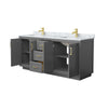 Custom image for Dark Gray with Brushed Gold Trim / White Carrara Marble / No Mirror