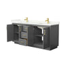 Custom image for Dark Gray with Brushed Gold Trim / Giotto Quartz / No Mirror